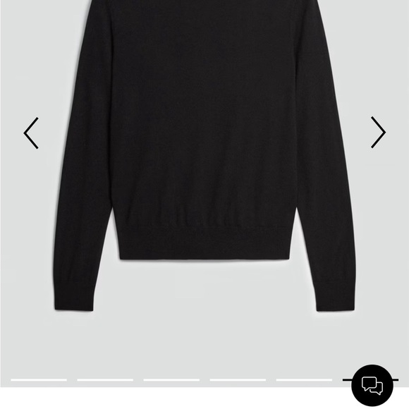 Theory Classic Black Crew Neck Sweater in Regal Wool - Picture 6 of 9